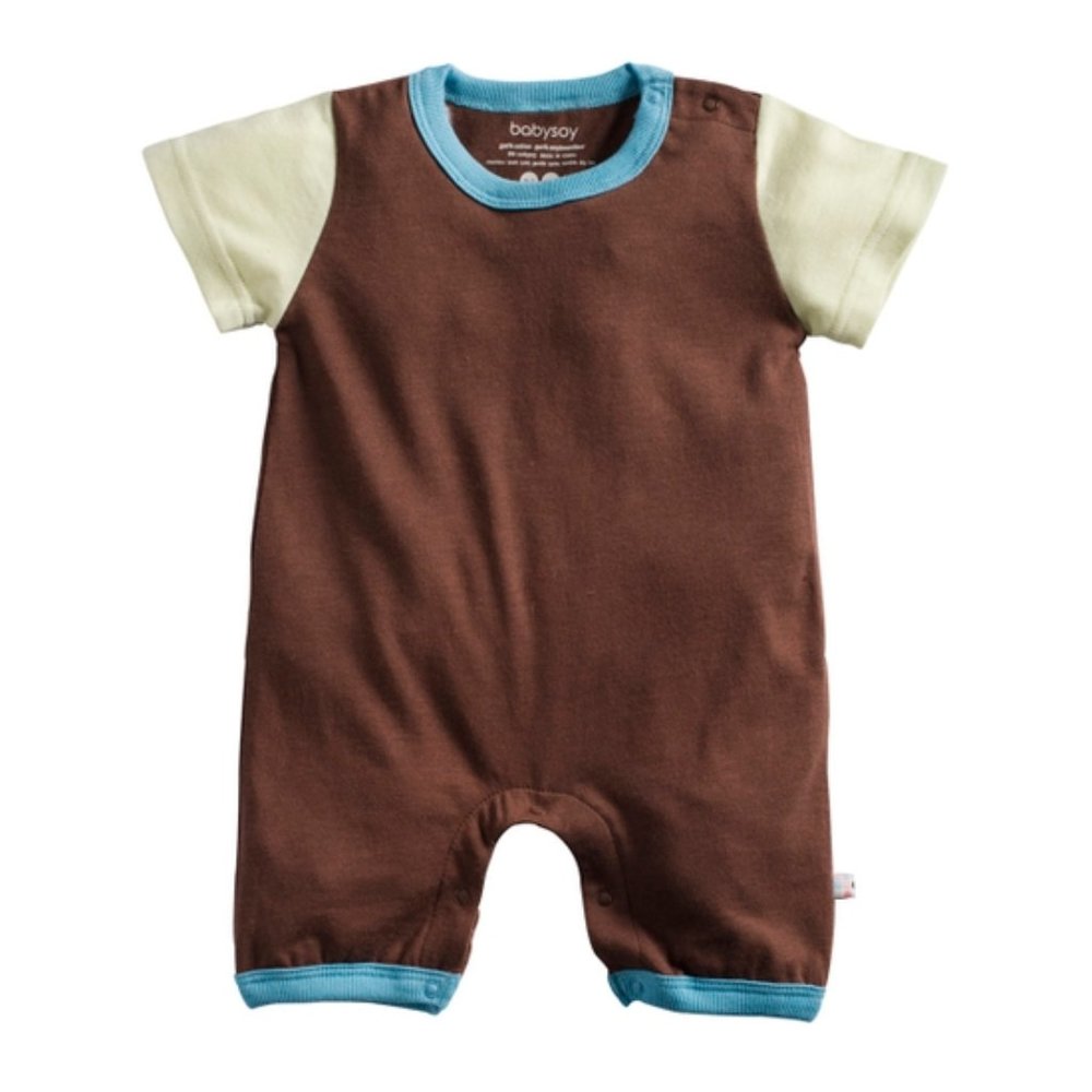 NWT: Color Block Modern Baby Romper by babysoy (6-18m)